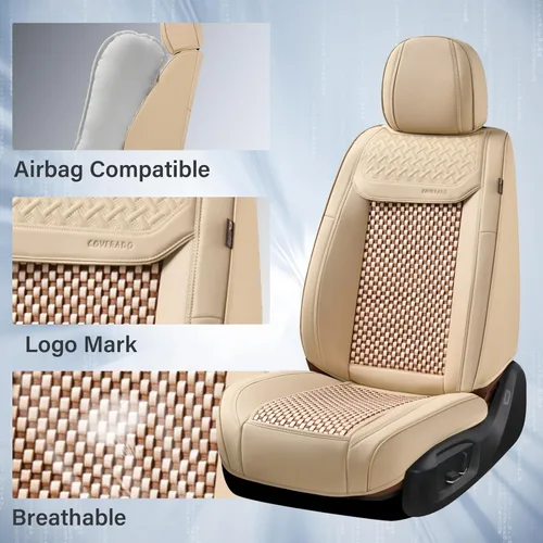 Vista 3 de Coverado - Fundas impermeables para asientos de coche, fundas delanteras para asientos de coche, 2 en 1, fundas protectoras para asientos de coche