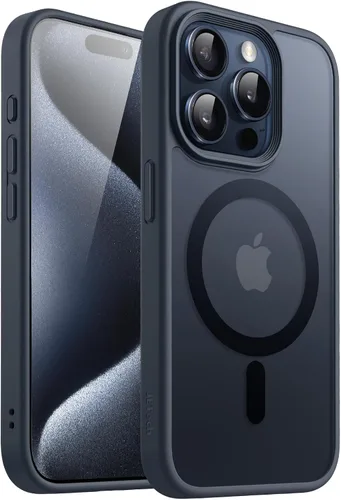 Vista 33 de JETech - Carcasa magnética mate para iPhone 15, color negro Compatible con MagSafe, parte trasera mate translúcida, protección delgada a prueba