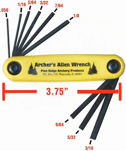 Vista 4 de Pine Ridge Archery Juego de llaves Allen para arqueros y kit de combo con funda