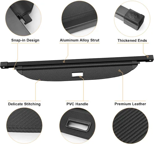 Vista 3 de Octomo Funda de carga retráctil para Hyundai Tucson 2021-2025 (gas e híbrido), cubierta de seguridad para maletero, color negro, compatible