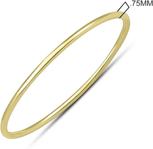 Vista 4 de Szul - Anillo delgado apilable de oro amarillo 14K, banda (.75 mm)., oro amarillo, 7.5, WBU58059-75