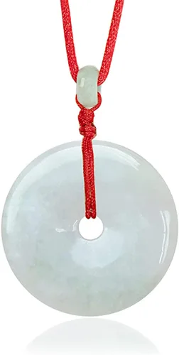 Vista 24 de Dahlia Collar eterno de jade en forma de círculo, jadeíta de grado A certificada de Birmania auténtica para la paz