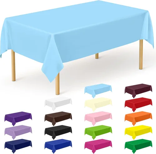Vista 47 de Suministros de regreso a clases, 2 manteles de 108 x 54 pulgadas, manteles desechables coloridos para el primer día de escuela, rectangular