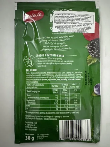 Vista 2 de DELECTA Kisiel Hot Jelly Treat FOREST FRUIT 5pc./5 porciones Hecho en Polonia