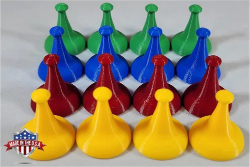 Vista 2 de Sorry Juego de mesa Piezas de repuesto Piezas Movers 16 Rojo Verde Azul Amarillo