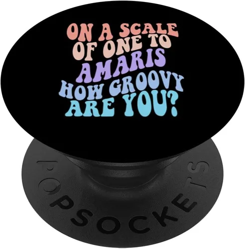 Vista 6 de AMARIS - Lindos PopSockets Retro Girls Groovy AMARIS con nombre personalizado PopSockets MagSafe PopGrip para iPhone
