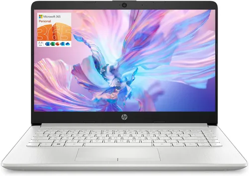 Vista 6 de HP Essential Laptop, pantalla HD de 14 pulgadas, Intel Celeron N4120, 8 GB de RAM, 128 GB eMMC, cámara web, HDMI, Wi-Fi, Windows 11 Home, oro rosa