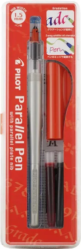 Vista 10 de Pilot Parallel 4 Nib - Juego de plumas de caligrafía, puntas de 1.5 mm, 2.4 mm, 3.8 mm y 6.0 mm, incluye 4 cartuchos de tinta negra y 4 cartuchos