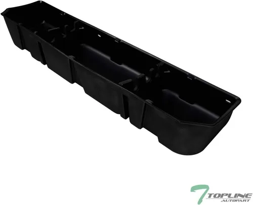 Vista 2 de Caja de cambios negra para debajo del asiento, caja organizadora de carga compatible con Ford 150 Supercrew 15-22 / 17-22 F250 F350 F450 F550