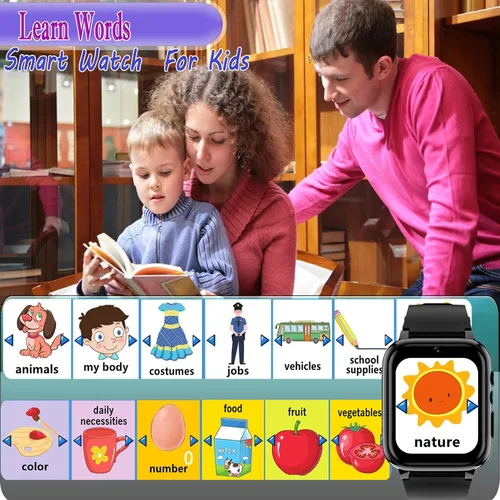 Vista 6 de Reloj inteligente para niños, reloj inteligente para niñas y niños con 26 juegos, grabadora de video y reproductor, calendario podómetro, linterna