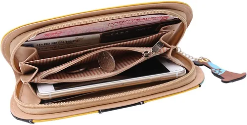 Vista 4 de Mikey Store - Cartera de embrague para mujer diseño de búho color verde
