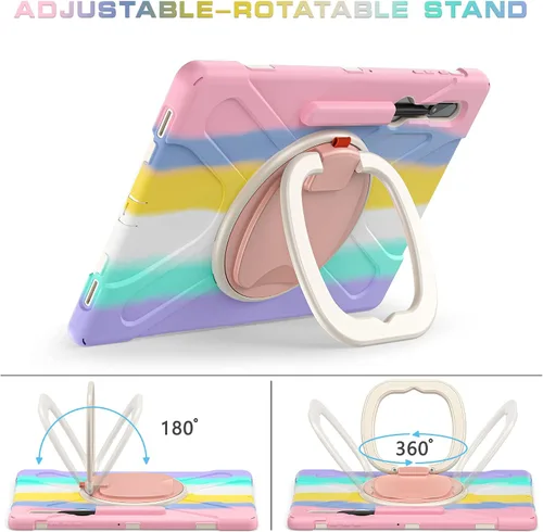 Vista 3 de Funda resistente para Galaxy Tab S10 Ultra 2024/S9 Ultra 2023/S8 Ultra 2022, funda híbrida resistente con soporte para S Pen, funda a prueba