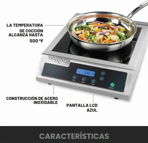 Vista 4 de Waring Cocina de Inducción Comercial de Servicio Pesado Comercial, 120V, 1800W
