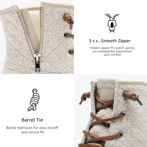 Vista 5 de STQ - Botas de pato para mujer, Botas de invierno acolchadas para la nieve