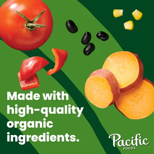 Vista 5 de Pacific Foods Organic Harvest - Chile de frijoles negros, a base de plantas, lata de 16.5 onzas (caja de 12)