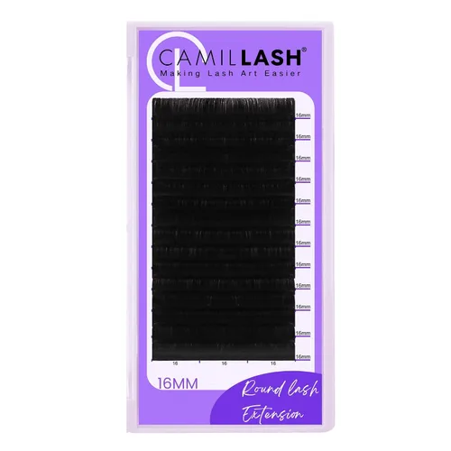 Vista 14 de Extensión de pestañas redondas volumen ruso (0.03/13MM/CC-rizo) Bandeja al por mayor, pestañas visón individual individual extensiones caso negro
