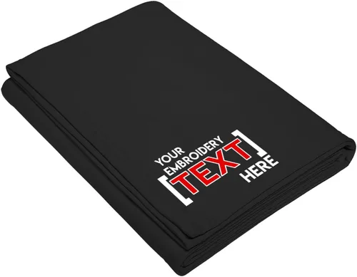 Vista 16 de Printualist Manta de forro polar personalizada, jaspeado atlético, añade tu nombre bordado, manta de recuerdo personalizada para inauguración