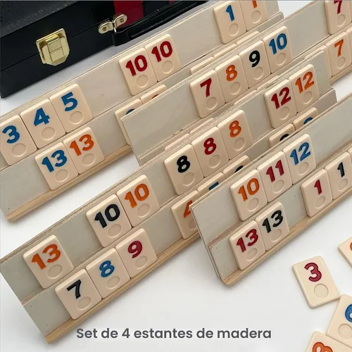 Vista 4 de Rummy de lujo con los estantes de madera en la caja