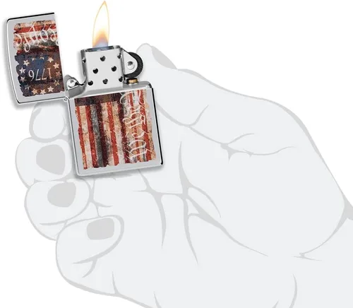 Vista 5 de Zippo encendedores con la bandera de EE. UU.