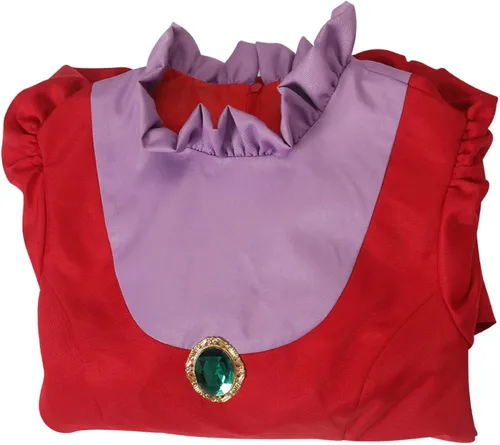 Vista 6 de Eusnady Disfraz de señora Tremaine para disfraz de madrastra malvada, disfraz de cosplay rojo para adultos, mujeres, fiesta de Halloween