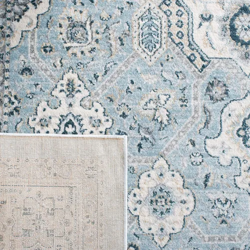 Vista 113 de SAFAVIEH - Colección Isabella, alfombra decorativa - 2'2" x 5', azul y crema, diseño oriental, no desprende pelusa y fácil cuidado, ideal para áreas