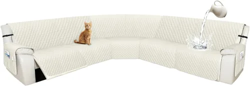 Vista 122 de Arfntevss Fundas de sofá modular reclinable, 10% impermeable, en forma de L, para sillón reclinable en forma de L, funda seccional lavable