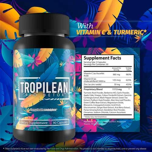 Vista 6 de Tropilean Pro Detox - Desintoxicación de cuerpo completo - Ayuda a eliminar toxinas para la salud general - Limpiador corporal de desintoxicación