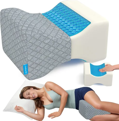 Vista 8 de CloudBliss Almohada de rodilla para personas que duermen de lado, almohada refrescante de piernas para dormir de lado, almohada de rodilla de espuma