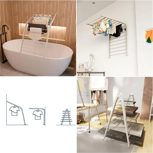 Vista 4 de Whitmor Spacemaker - Estante de secado plegable, organizador de ropa de interior con diseño pendiente de patente, ahorro de espacio, 6 pulgadas