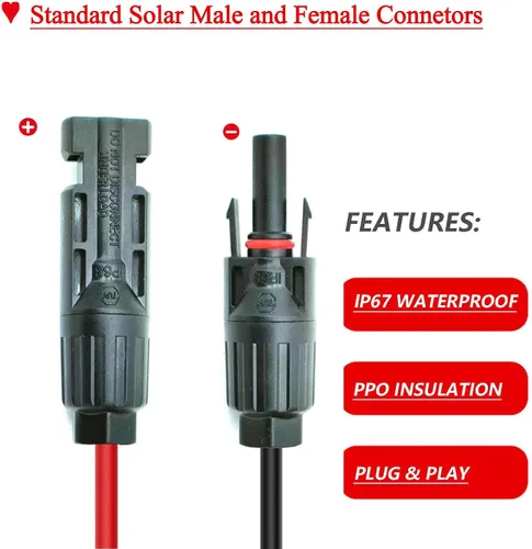 Vista 3 de Cable de extensión de carga solar a XT60, conector solar de 12 pies a XT60, cable adaptador para puerto de entrada XT60, estación de energía