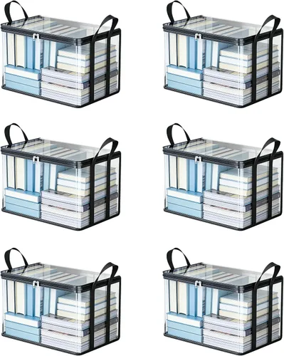 Vista 16 de Contenedores de almacenamiento transparentes para cómics (blanco, paquete de 6)
