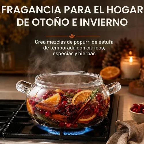 Vista 4 de Olla de vidrio de borosilicato, cacerola de 2.5 cuartos con tapa, apta para microondas, estufa y lavavajillas