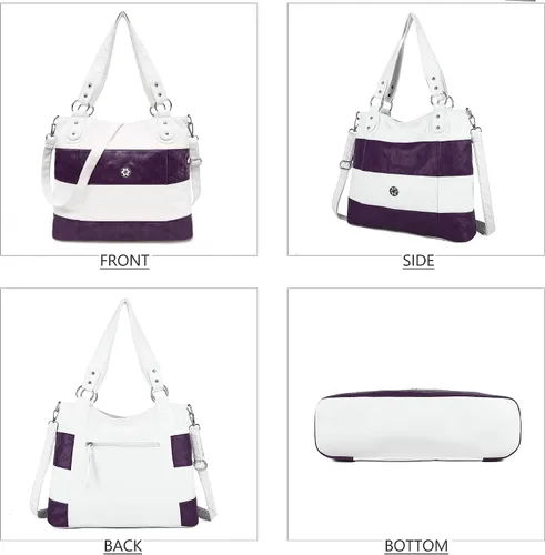 Vista 3 de Angel Kiss Hobo - Monederos para mujer, multicolor, a rayas, celosía, cruz, hombro, bolso de mano