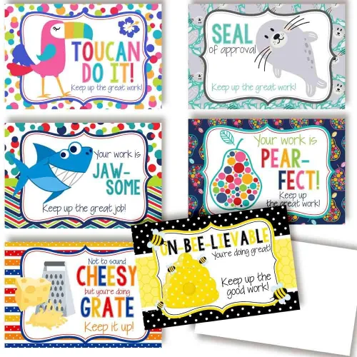 Vista 10 de AmandaCreation - Tarjetas en blanco con temática de animales para estudiantes de profesores, tarjetas de notas de relleno de 4 x 6 pulgadas