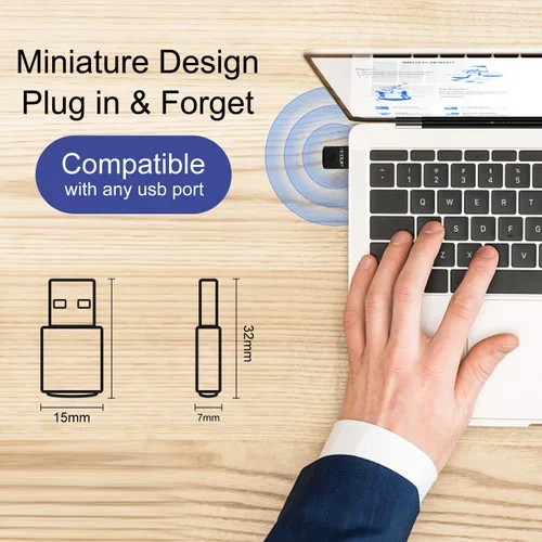 Vista 8 de EDUP Adaptador USB Bluetooth WiFi para PC, Adaptador Bluetooth 4.0, Adaptador de Red USB Nano Inalámbrico 2.4Ghz 150Mbps, Solo Compatible
