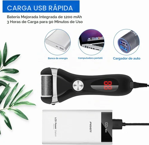 Vista 4 de Kit Removedor Eléctrico de Callos para Pies, Herramientas de Pedicura Recargables Elmchee para Cuidado de Pies Lima de Pies con 3 Cabezales