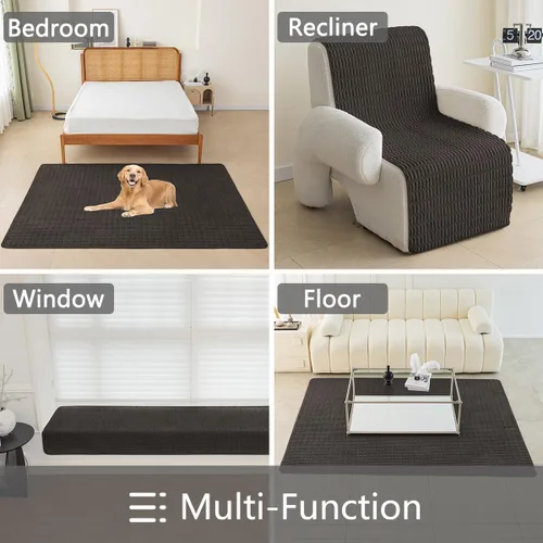 Vista 6 de Muamar Funda para Cama de Perro Protector de Sofá, Fundas de Sofá Impermeables Antideslizantes para Sala de Estar Fundas de Sofá, Tapete de Sofá