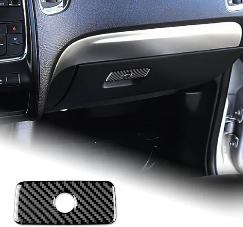 Vista 21 de AIRSPEED Cubierta de panel de palanca de cambios de fibra de carbono, calcomanía para consola central interior para Dodge Durango 2018 2019 2020