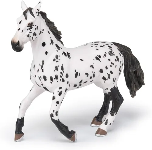 Vista 5 de Papo - Figura de caballo Appaloosa negra realista para niños - A partir de 3 años - Colección de caballos y ponis - Juego educativo para montar a