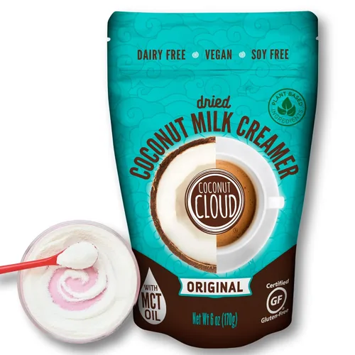 Vista 9 de Coconut Cloud: Crema de café sin lácteos a base de plantas, apta para dieta cetogénica, leche de coco en polvo sin azúcar, sin lácteos, sin OMG, a