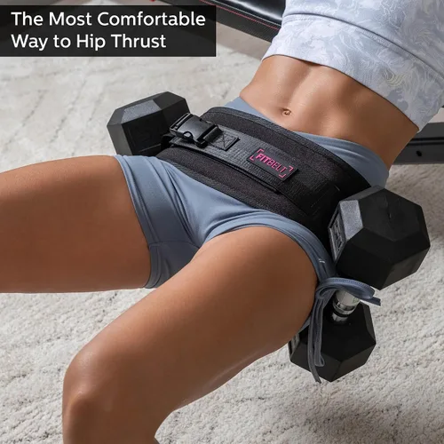 Vista 2 de Cinturón de empuje de cadera para ejercicio, entrenador de glúteos para entrenamientos en casa con acolchado extra, cinturón de empuje de cadera