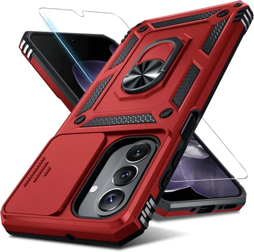 Vista 15 de Janmitta Compatible con Samsung Galaxy A26 5G Funda con Cubierta Deslizante Integrada para Lente de Cámara + Protector de Pantalla + Soporte