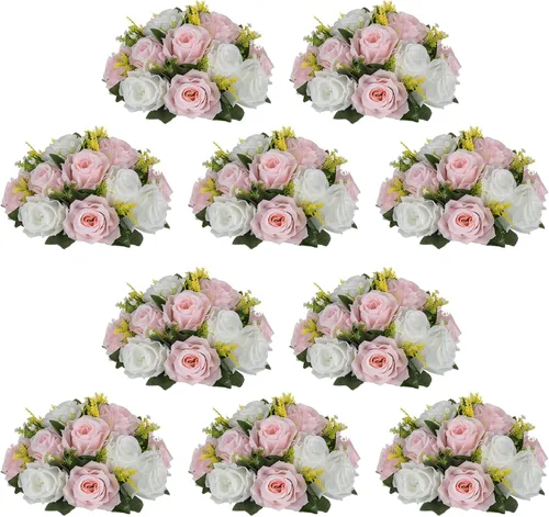 Vista 15 de NUPTIO Rosas Artificiales Negras Flores: Ramo de Flores Falsas Decoraciones de Halloween - 15 Cabezas Centros de Mesa de Rosas Artificiales con Base