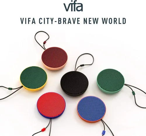 Vista 6 de Vifa Altavoz Bluetooth de la ciudad, altavoz inalámbrico portátil, Bluetooth 5.0/emparejamiento dual/IPX4 impermeable, audio de alta fidelidad