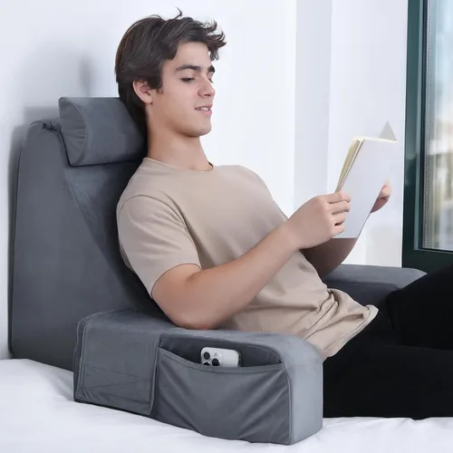 Vista 13 de ENITYA Almohada de lectura de 19 pulgadas para cama con soporte firme