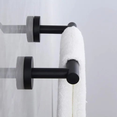 Vista 8 de kimzcn Toallero de mano negro mate de 9 pulgadas SUS 304 de acero inoxidable para montaje en pared de baño