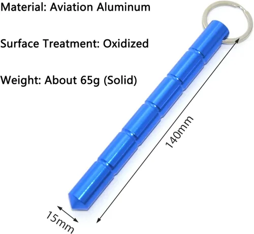 Vista 7 de Llavero táctico de aluminio de palo corto de vidrio de protección personal herramienta de emergencia 6 paquetes llavero portátil adecuado
