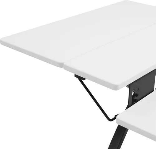 Vista 9 de Comet Plus - Mesa de costura y pasatiempos con estante lateral e inferior, también se puede utilizar como escritorio de computadora