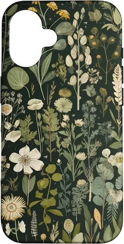 Vista 32 de Olive Green Boho Botanical Wildflowers Funda para iPhone 17