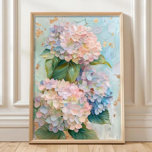 Vista 10 de Pintura botánica azul, estética, imágenes botánicas, elegante póster con estampado floral, arte de pared floral floreciente, cuadro de flores azules